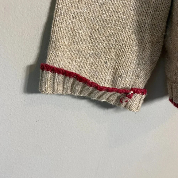 Vtg Croft & Barrow Ice Skating Christmas Wool Angora Full Zip Sweater Women's L - Picture 9 of 15